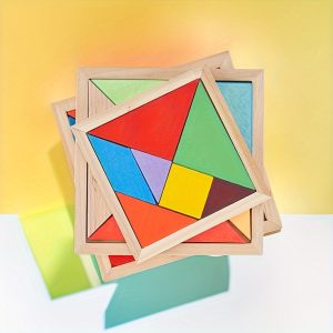 2pcs Wooden Tangram Puzzle ?C Educational Brain Teaser Toys