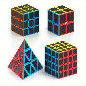 4-Piece Speed Cube Set ?C 2x2, 3x3, 4x4, Pyramid Puzzle Toy